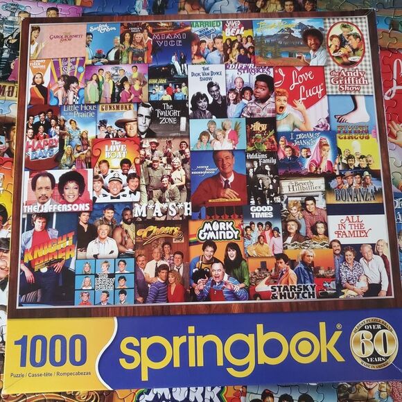 Springbok "What's on TV?" 1,000 Piece Puzzle Complete - Picture 1 of 6